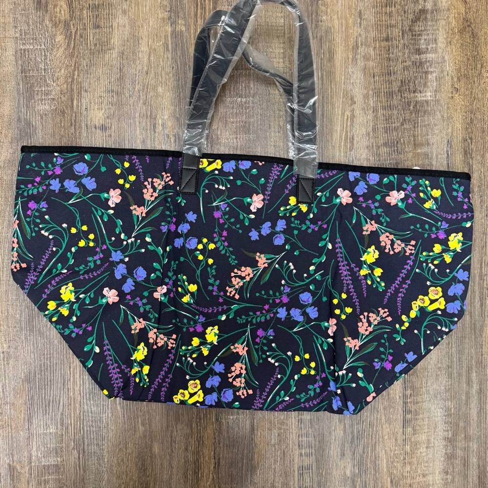 Victoria's Secret Black Tote with Floral‎ Design - Picture 13 of 15